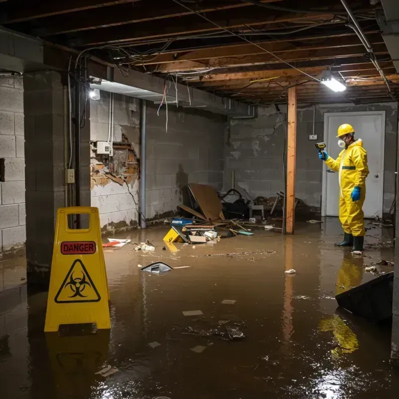 Flooded Basement Electrical Hazard in Oronoco, MN Property