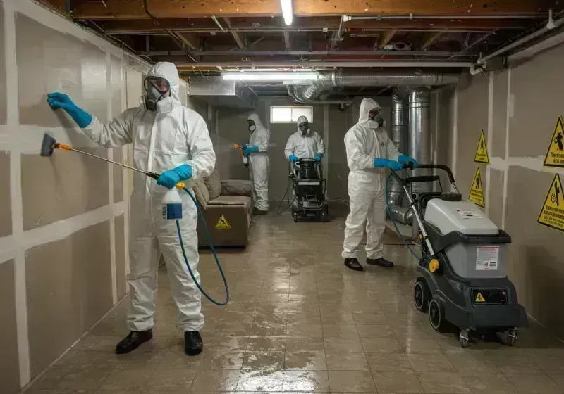 Basement Moisture Removal and Structural Drying process in Oronoco, MN